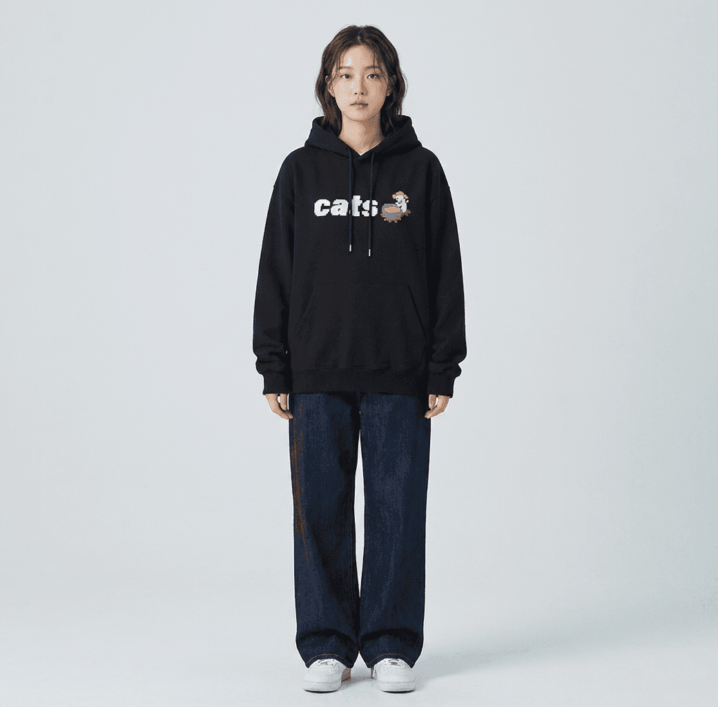 고양이와 스프 트랙 후디 블랙